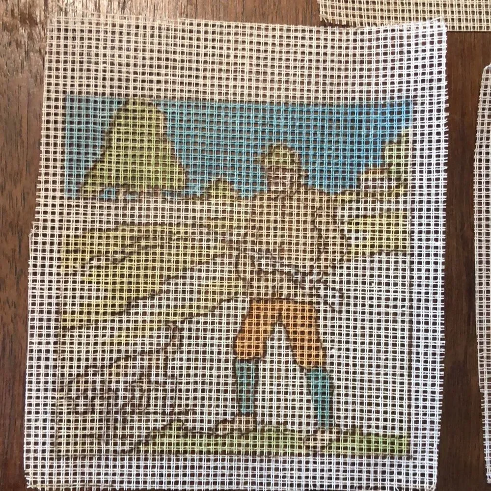 Vintage Lot of 5 Needlepoint Patterns or templates